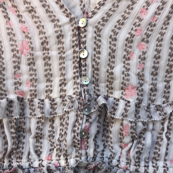 All Saints floral stripe tie shoulder top - Picture 5 of 7